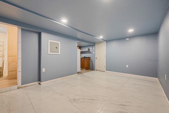 299 Orchid Dr, Mastic Beach, NY 11951 - unfurnished room featuring electric panel and recessed lighting