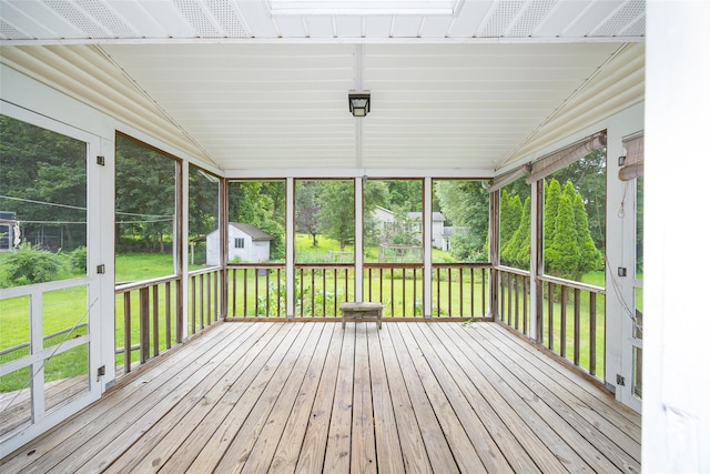 511 Walnut St, Hurley, NY 12443 - unfurnished sunroom with vaulted ceiling