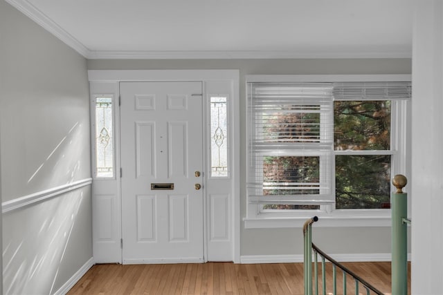 643 Deer Park Ave, Babylon, NY 11702 - foyer entrance featuring light wood-style floors and crown molding