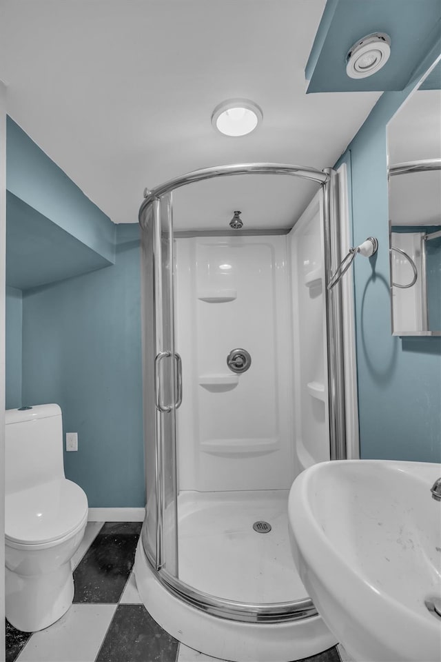 643 Deer Park Ave, Babylon, NY 11702 - full bathroom with a sink and a stall shower