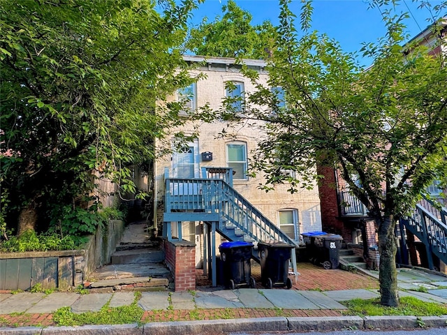 190 Union St, Poughkeepsie, NY 12601 - view of front of house with stairs and brick siding