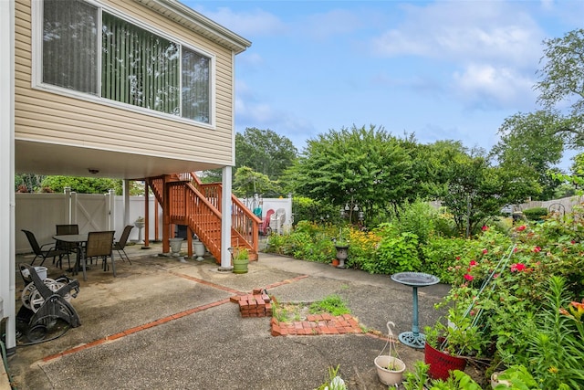 24 Hickory St, Deer Park, NY 11729 - view of patio / terrace featuring stairway and outdoor dining space