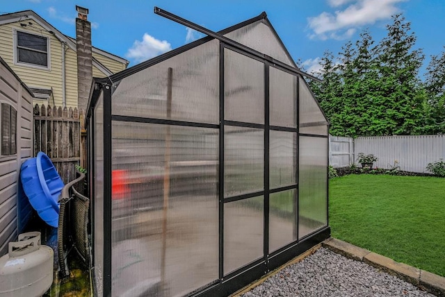 66 Eimer St, Patchogue, NY 11772 - view of greenhouse with a fenced backyard