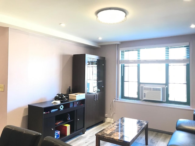 1935 Mcgraw Ave Unit 7C, Bronx, NY 10462 - living room featuring light wood-type flooring, cooling unit, and recessed lighting