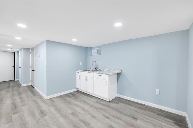 111A Wood Ave, Mastic, NY 11950 - bar with light wood-style flooring and recessed lighting