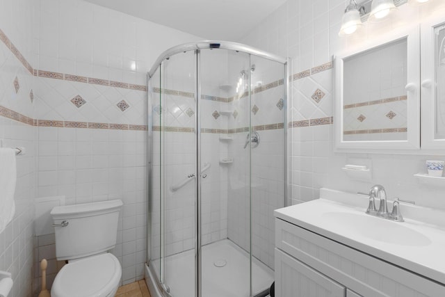 16 Mountain View Dr, Holmes, NY 12531 - full bathroom with tile walls, vanity, and a shower stall