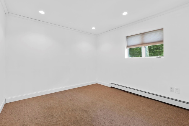 16 Mountain View Dr, Holmes, NY 12531 - unfurnished room featuring a baseboard heating unit, carpet, and recessed lighting