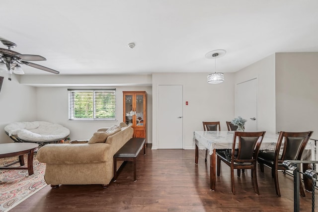 80 Pointe Cir S Unit 80, Coram, NY 11727 - living room with dark wood finished floors and a ceiling fan