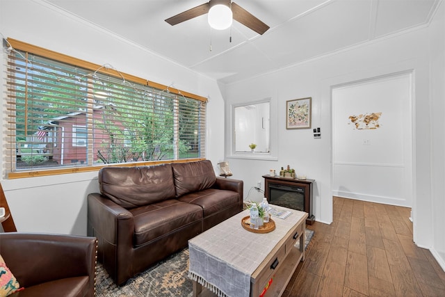 11 Apache Ln, Ferndale, NY 12734 - living room with hardwood / wood-style flooring and a ceiling fan