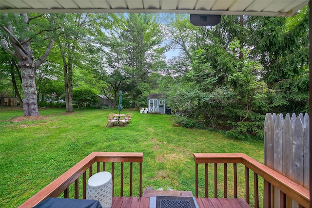 11 Apache Ln, Ferndale, NY 12734 - view of yard with a storage unit and a wooden deck