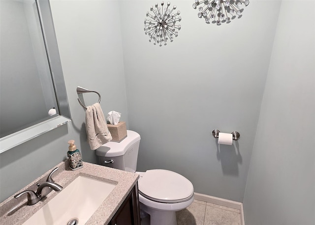 8 Mannes St, Ronkonkoma, NY 11779 - half bathroom with tile patterned flooring and vanity