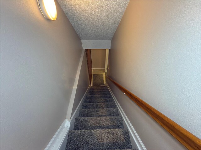59 Meadowlark Ln, Woodridge, NY 12789 - stairway with a textured ceiling and carpet flooring
