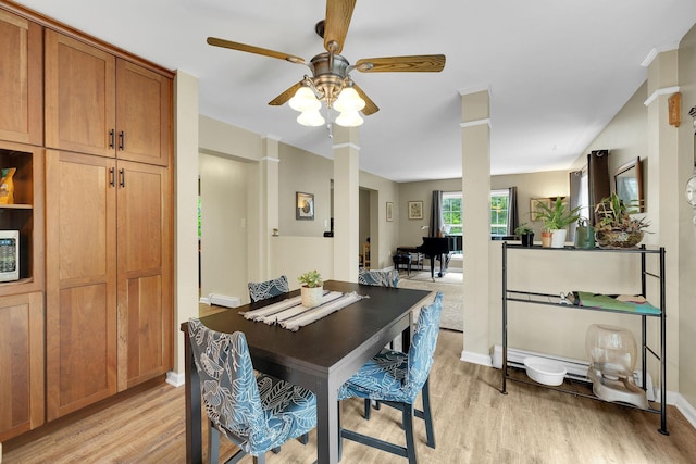 27 Balsam Rd, Hyde Park, NY 12538 - dining room with light wood-style flooring and ceiling fan
