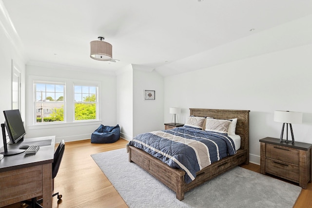 1 Fiske Ave, Westhampton Beach, NY 11978 - bedroom with wood finished floors, an office area, and lofted ceiling