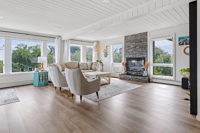 8 The Fairway, Oak Beach, NY 11702 - sunroom featuring a baseboard heating unit