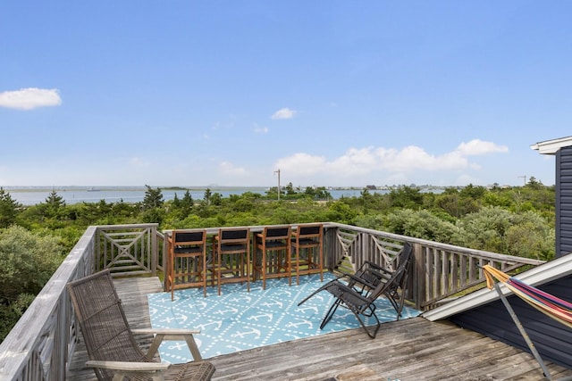 8 The Fairway, Oak Beach, NY 11702 - deck featuring a water view