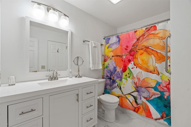79 Meadow Way, Hopewell Junction, NY 12533 - bathroom with marble look tiles, vanity, and a shower with shower curtain