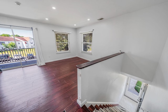 77 Fairview Cir Unit 77, Middle Island, NY 11953 - stairs with wood finished floors and recessed lighting