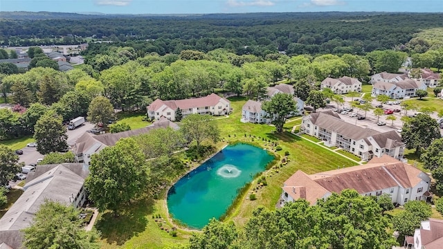 276 Fairview Cir, Middle Island, NY 11953 - aerial view of residential area with a heavily wooded area and a nearby body of water