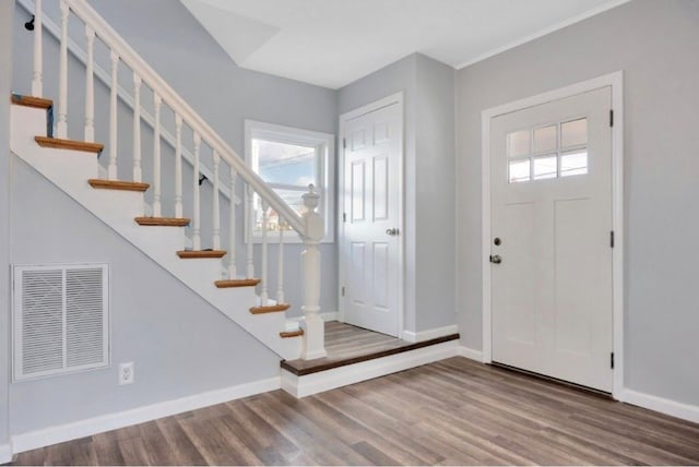 178 N Ocean Ave, Patchogue, NY 11772 - foyer entrance featuring wood finished floors and stairs