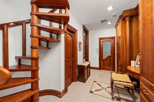 35 Jeffrey Pl, Staten Island, NY 10307 - hall with light tile patterned floors and recessed lighting