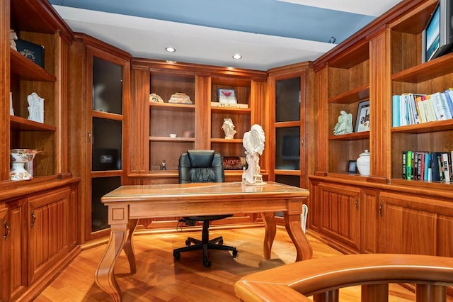 35 Jeffrey Pl, Staten Island, NY 10307 - office area with light wood-type flooring and recessed lighting