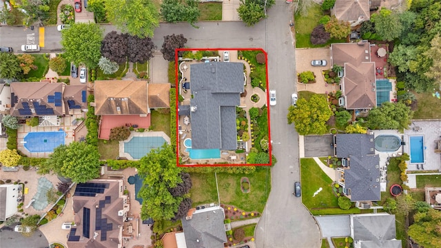 35 Jeffrey Pl, Staten Island, NY 10307 - aerial perspective of suburban area featuring property parcel outlined