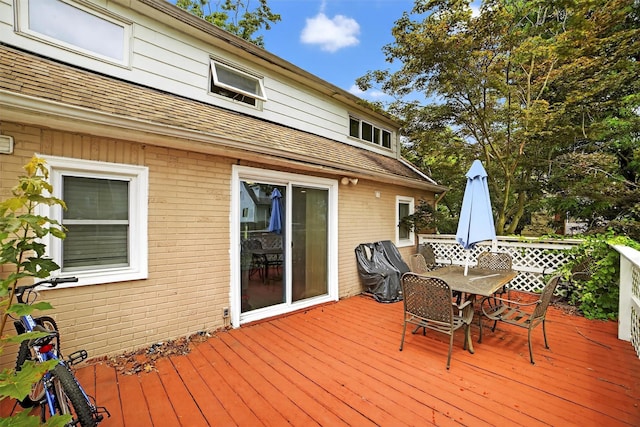 98 N Evarts Ave, Elmsford, NY 10523 - wooden terrace with outdoor dining space and a grill