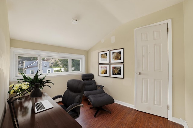 98 N Evarts Ave, Elmsford, NY 10523 - office featuring wood finished floors and vaulted ceiling