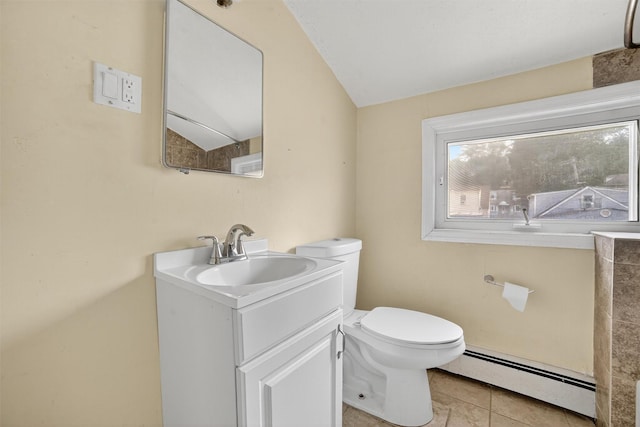 98 N Evarts Ave, Elmsford, NY 10523 - bathroom featuring a baseboard radiator, vanity, plenty of natural light, and tile patterned floors