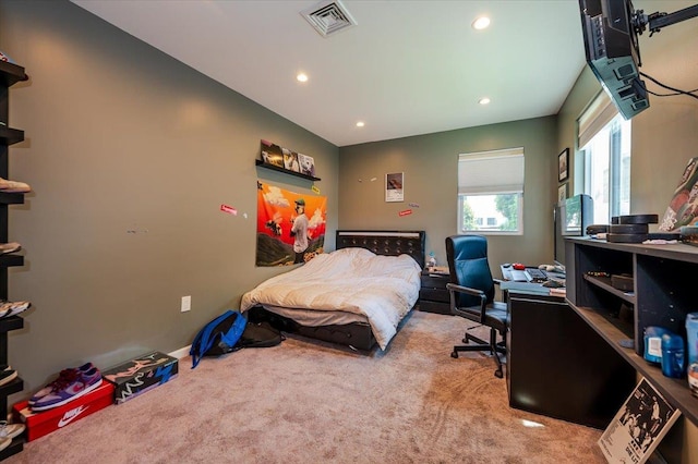137 Jefferson St, Inwood, NY 11096 - carpeted bedroom with a desk and recessed lighting