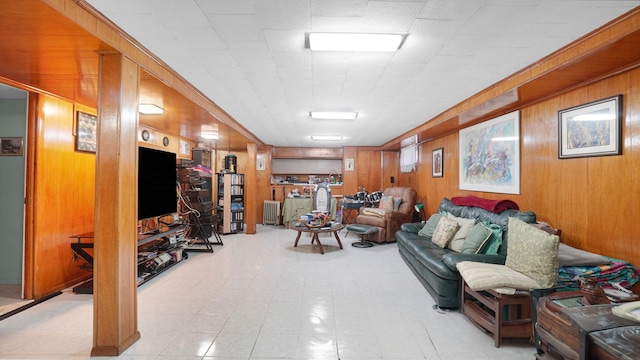 2334 Belmont Ave, Elmont, NY 11003 - living area featuring wood walls