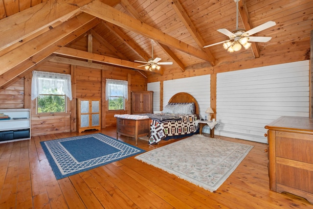 17 Conover Way, Lagrangeville, NY 12540 - bedroom with wood walls, wood ceiling, and hardwood / wood-style floors