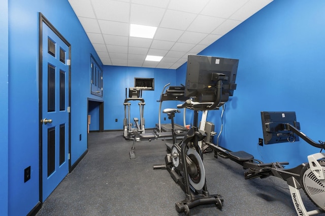 17 Conover Way, Lagrangeville, NY 12540 - gym featuring a drop ceiling