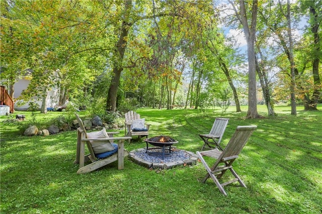 5 Orchard Dr, North Salem, NY 10560 - view of green lawn with a fire pit
