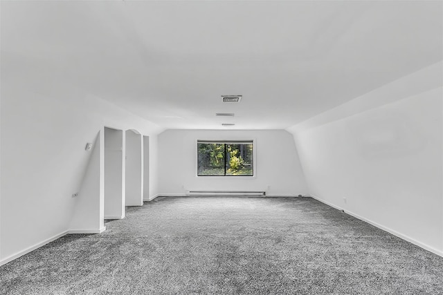 8 W Ln, South Salem, NY 10590 - carpeted spare room featuring a baseboard radiator and lofted ceiling
