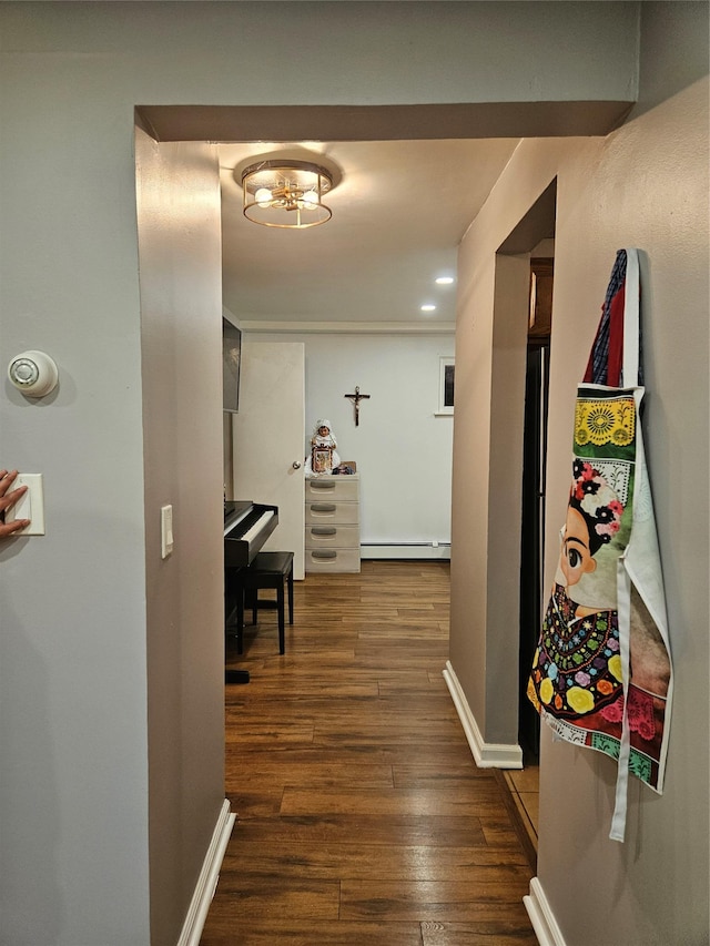 78 Carmine Dr Unit D14, Wappingers Falls, NY 12590 - hall featuring baseboard heating and dark wood-style flooring