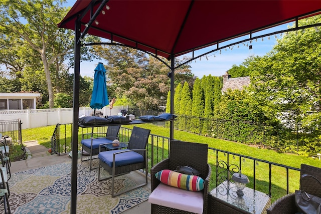 69 Ardell Rd, Bronxville, NY 10708 - fenced backyard featuring an outdoor living space