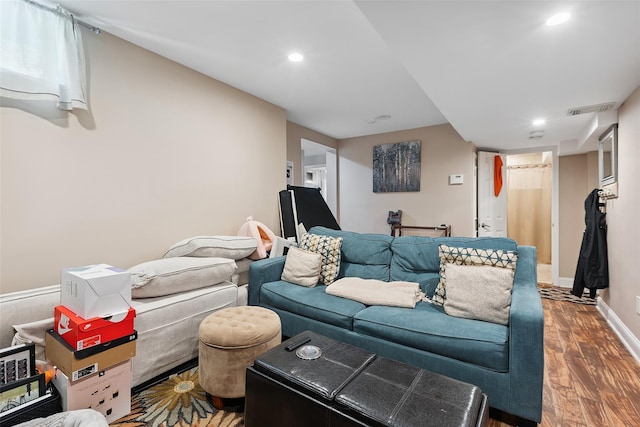 69 Ardell Rd, Bronxville, NY 10708 - living area featuring wood finished floors and recessed lighting