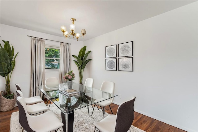 19 Dakota St, Hicksville, NY 11801 - dining area with a chandelier and dark wood-style floors