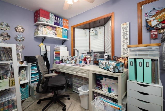 86 Shepherd Ln, Levittown, NY 11756 - carpeted office featuring ceiling fan