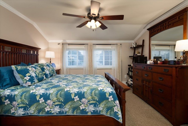 86 Shepherd Ln, Levittown, NY 11756 - bedroom with light carpet, crown molding, and a ceiling fan