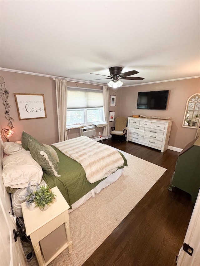 5 Church Ln Unit I, Valley Cottage, NY 10989 - bedroom featuring crown molding, dark wood finished floors, and ceiling fan