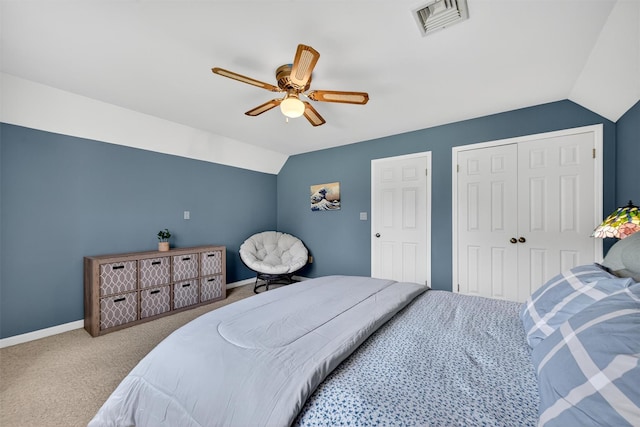 182 Otter Rd, Campbell Hall, NY 10916 - bedroom with vaulted ceiling, carpet floors, and a ceiling fan