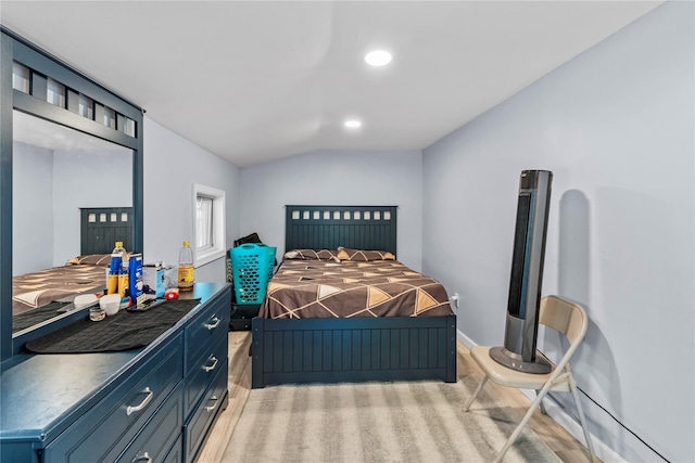 17 Sterling St, Middletown, NY 10940 - bedroom with vaulted ceiling, light wood-style flooring, and recessed lighting