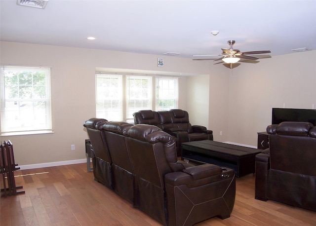8 Country View Ln, Middle Island, NY 11953 - living room with a ceiling fan, light wood-style flooring, and recessed lighting