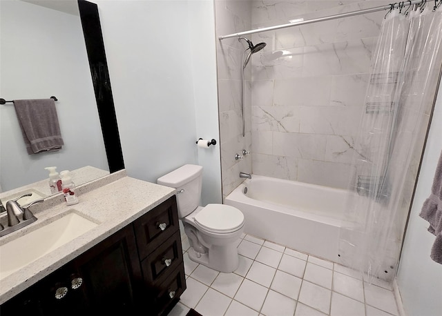 8 Country View Ln, Middle Island, NY 11953 - bathroom with shower / tub combo with curtain, vanity, and tile patterned flooring