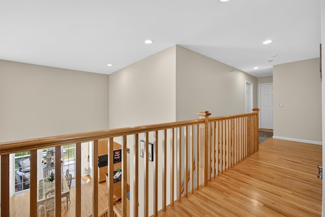 15 E Salem Rd, Fishkill, NY 12524 - hall with light wood-type flooring, recessed lighting, and an upstairs landing