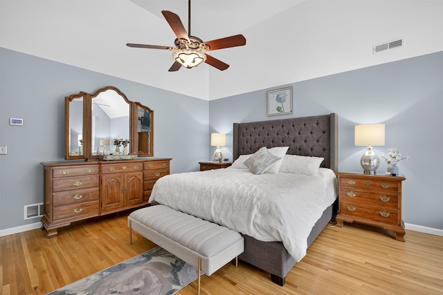 15 E Salem Rd, Fishkill, NY 12524 - bedroom featuring light wood-type flooring, lofted ceiling, and a ceiling fan