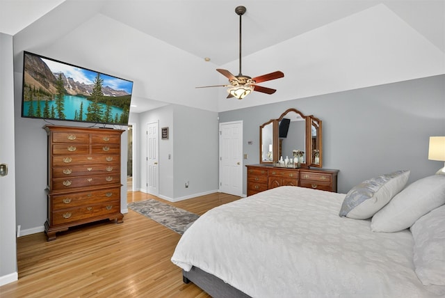 15 E Salem Rd, Fishkill, NY 12524 - bedroom featuring light wood-style floors, a ceiling fan, and lofted ceiling
